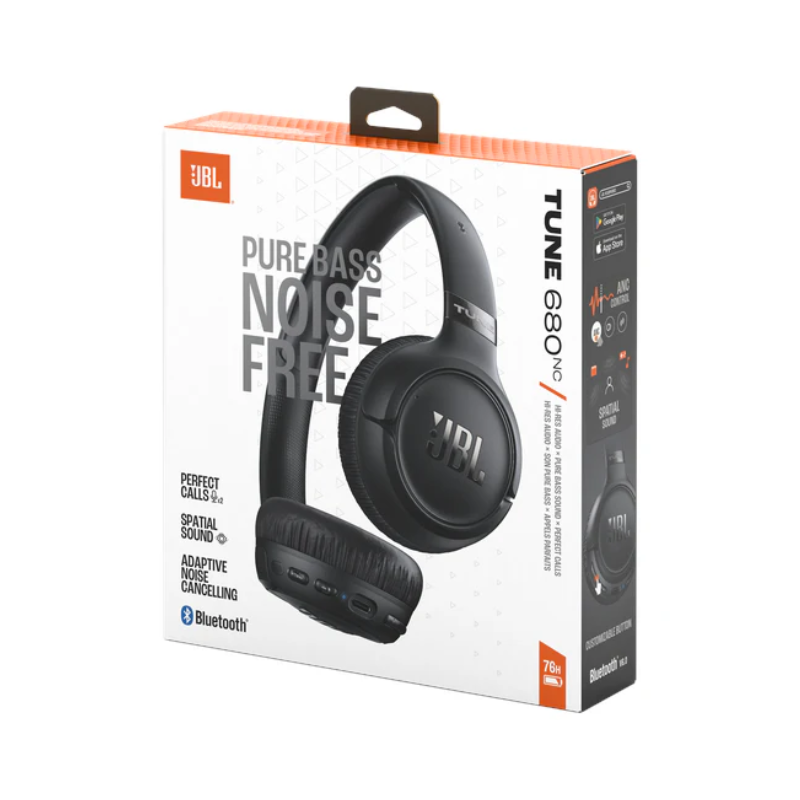 JBL Tune 680 NC Bluetooth On Ear Headphone - Black - Black