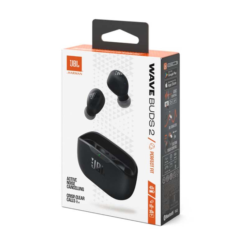 JBL Wave Buds 2 True Wireless Noise Cancelling Earbuds - Black - Black