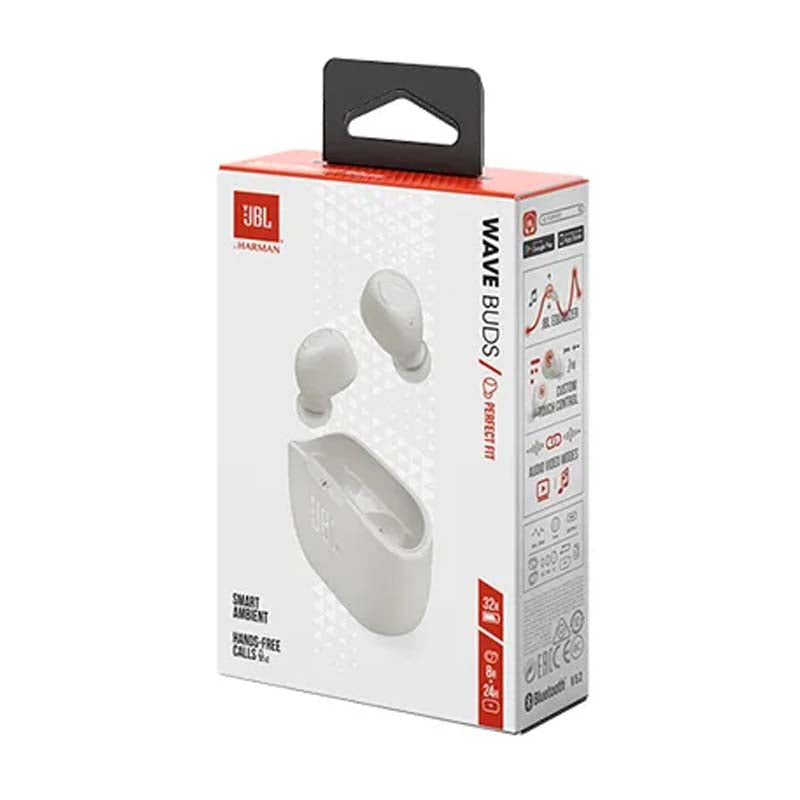 JBL Wave Buds 2 True Wireless Noise Cancelling Earbuds - White - White