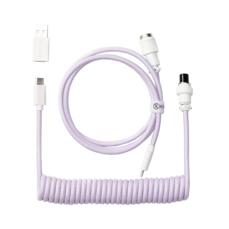 Keychron USB Type-C Coiled Aviator Keyboard Cable - Purple - Purple