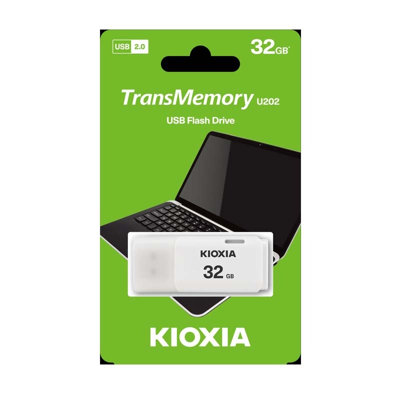 Kioxia 32GB USB 2.0 Flash Drives - White - White