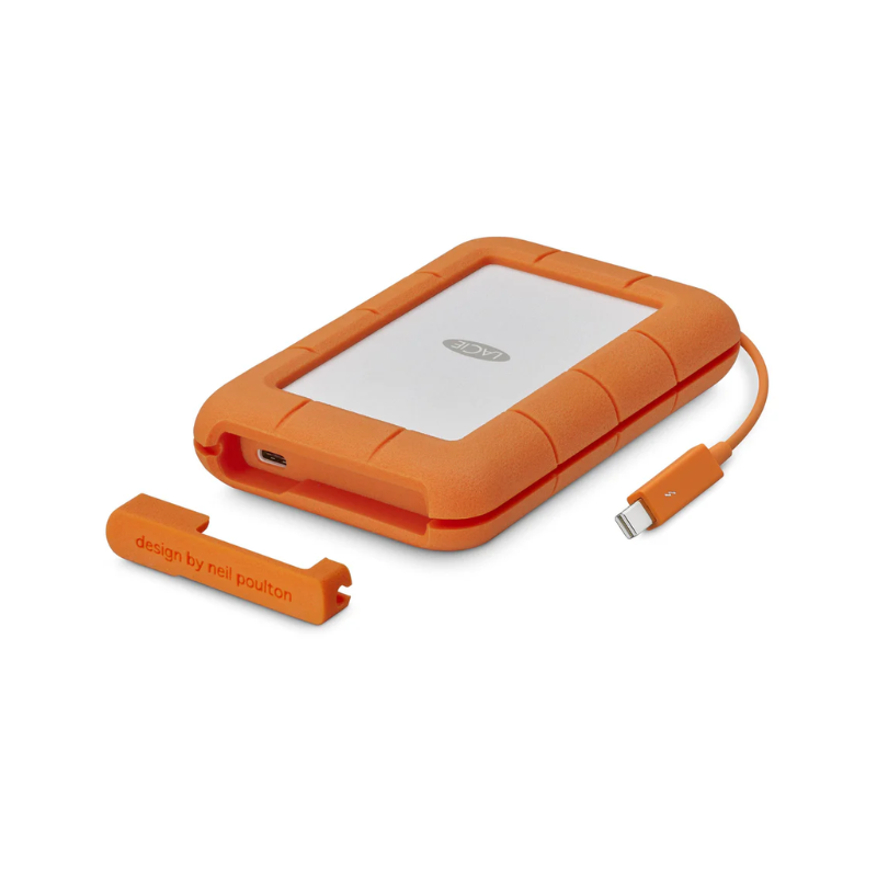 LaCie Rugged USB-C 5TB External Hard Drive - Orange - Orange