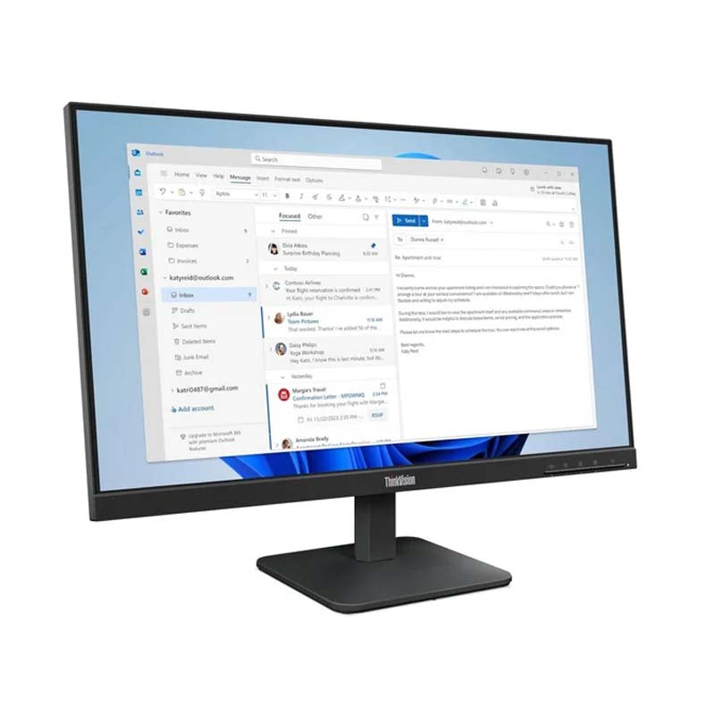 Lenovo Think Vision 23.8-inch 1920 x 1080p FHD 16:9 100Hz 4ms WLED IPS Monitor - Black - Monitors