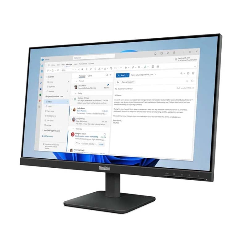 Lenovo Think Vision 23.8-inch 1920 x 1080p FHD 16:9 100Hz 4ms WLED IPS Monitor - Black - Monitors