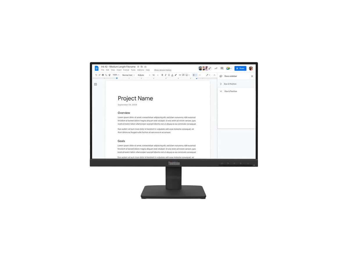 Lenovo ThinkVision S22-4e 21.5-inch 1920 x 1080p FHD 16:9 100Hz 4ms WLED IPS Monitor - Black