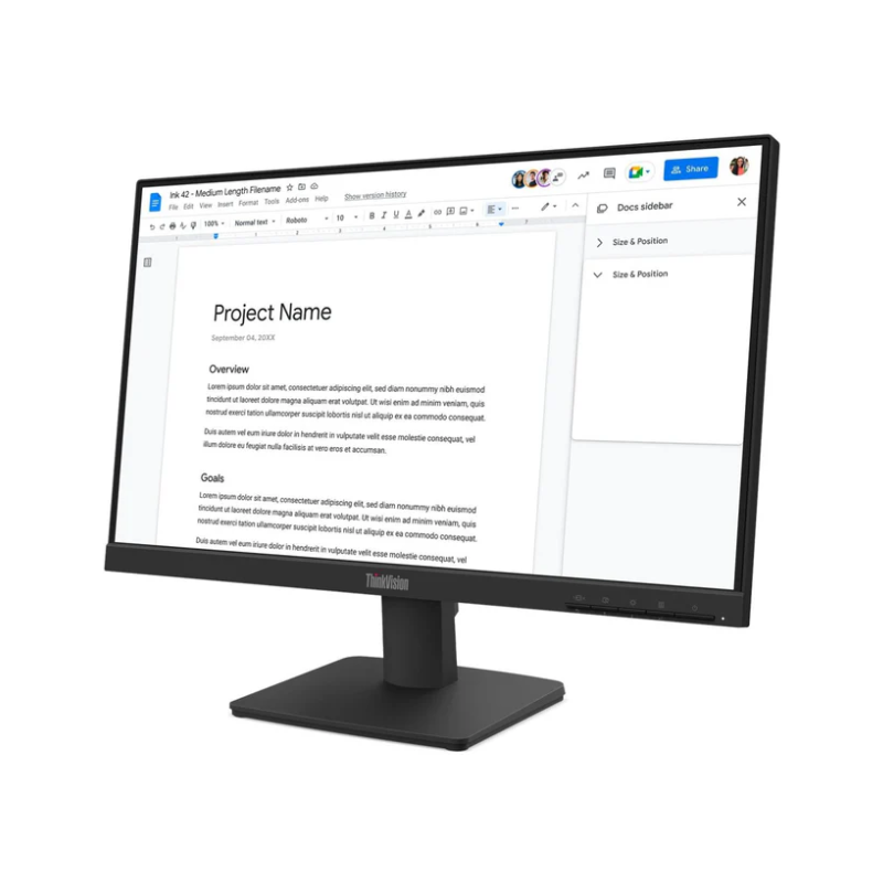 Lenovo ThinkVision S22-4e 21.5-inch 1920 x 1080p FHD 16:9 100Hz 4ms WLED IPS Monitor - Black