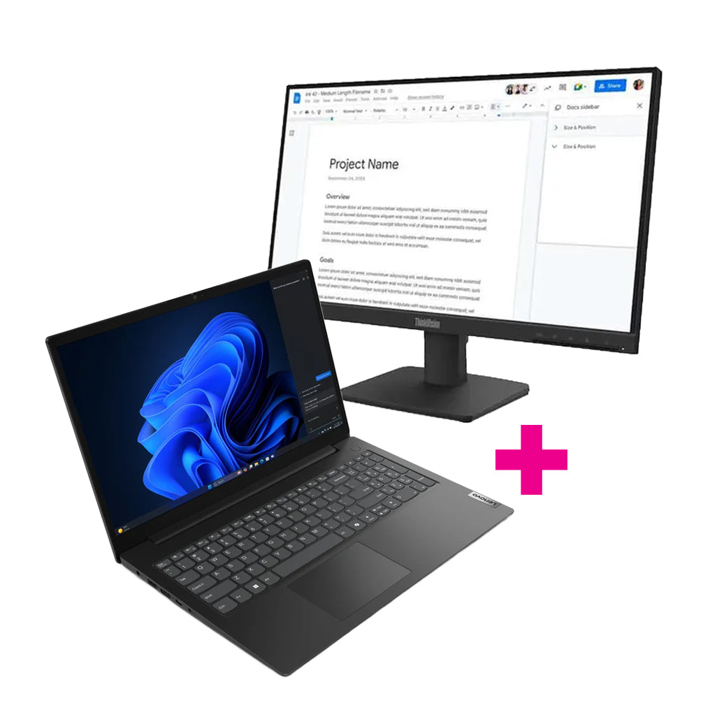 Lenovo V15 G5 IRL Core i5-13420H 8GB 512GB SSD + ThinkVision S22-4e Monitor Bundle - Black