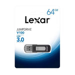 Lexar 64GB Jump Drive V100 USB 3.0 Flash Drive - White