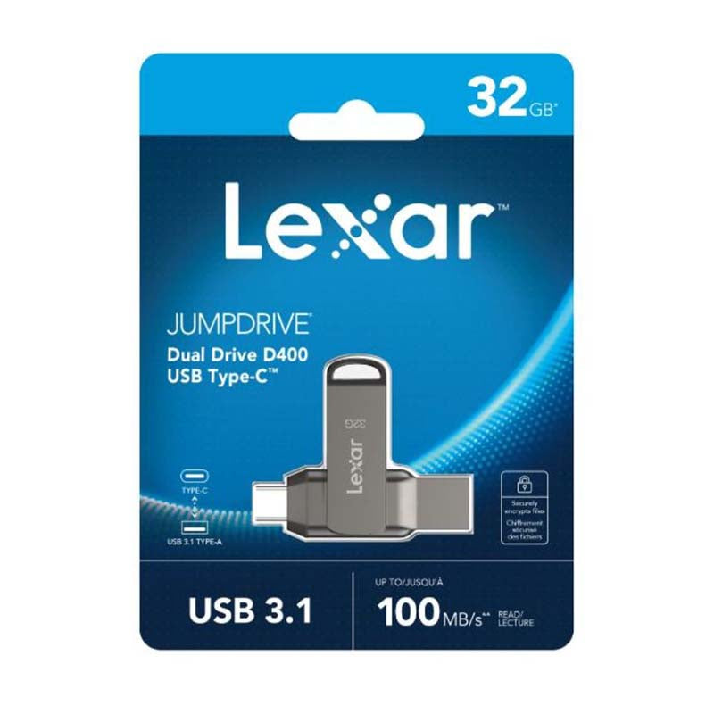 Lexar Jump Drive D400 USB 3.1 Type C 32GB - Black