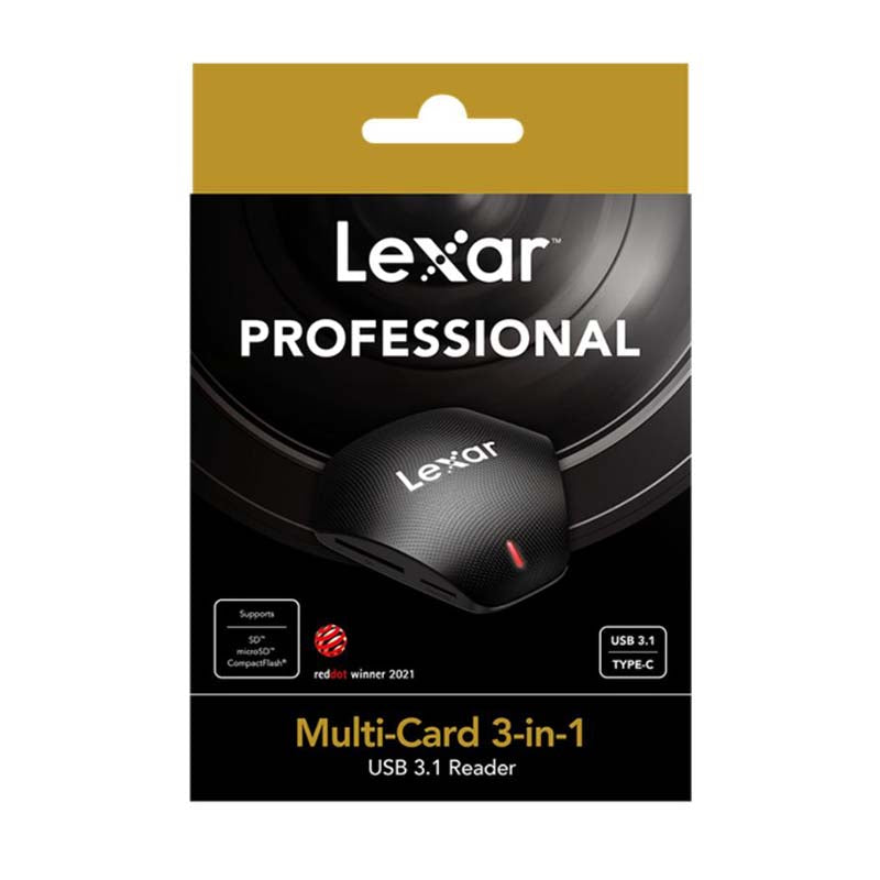 Lexar Multi-Card 3-in-1 USB 3.1 Type C Reader - Black