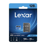Lexar SD Micro High Speed 633x 128GB + SD Adapter - Blue - Blue