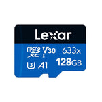 Lexar SD Micro High Speed 633x 128GB + SD Adapter - Blue - Blue