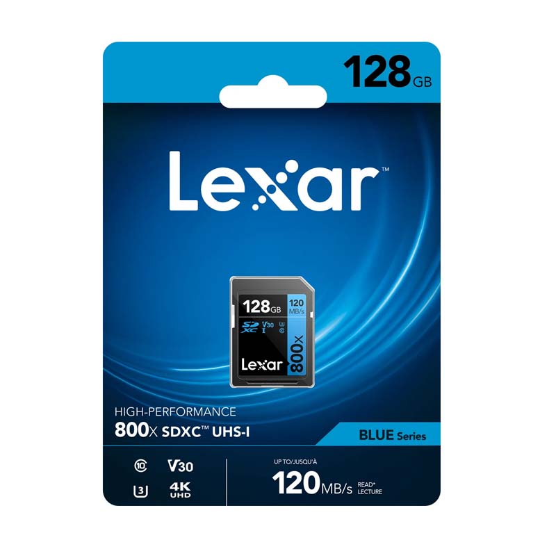 Lexar SD Professional 128GB 800x SDXC Memory Card - Blue