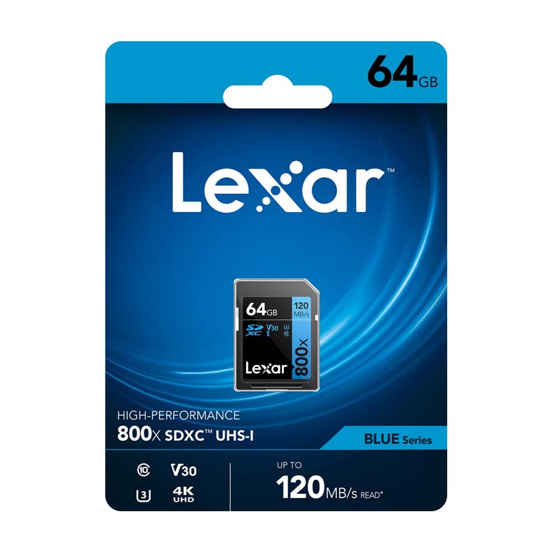 Lexar SD Professional 64GB 800x SDXC Memory Card - Blue