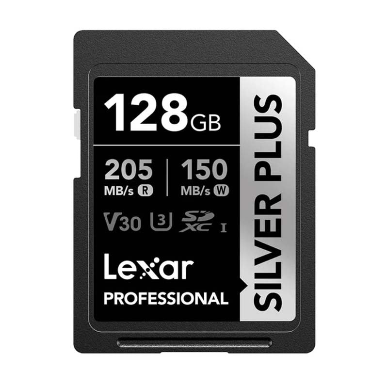 Lexar SD Professional Silver Plus 128GB SDXC UHS-I Memory Card - Silver
