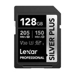 Lexar SD Professional Silver Plus 128GB SDXC UHS-I Memory Card - Silver