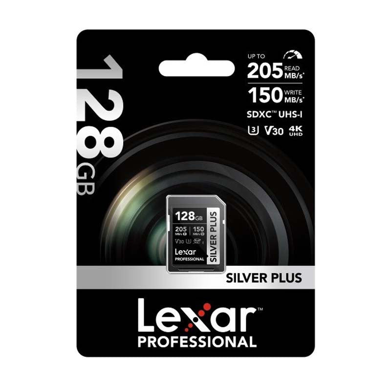 Lexar SD Professional Silver Plus 128GB SDXC UHS-I Memory Card - Silver