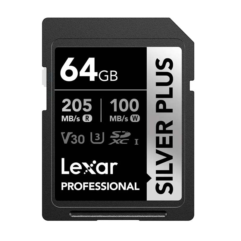 Lexar SD Professional Silver Plus 64GB SDXC UHS-I Memory Card - Silver