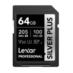 Lexar SD Professional Silver Plus 64GB SDXC UHS-I Memory Card - Silver