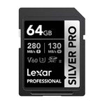 Lexar SD Professional Silver Pro 64GB SDXC UHS-II Memory Card - Silver
