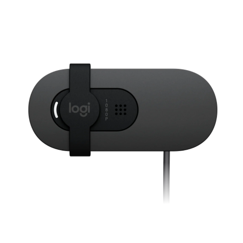 Logitech Brio 100 Full HD Webcam - Graphite Auto-light Balance Integrated Privacy Shutter and Built-in Mic 1080p