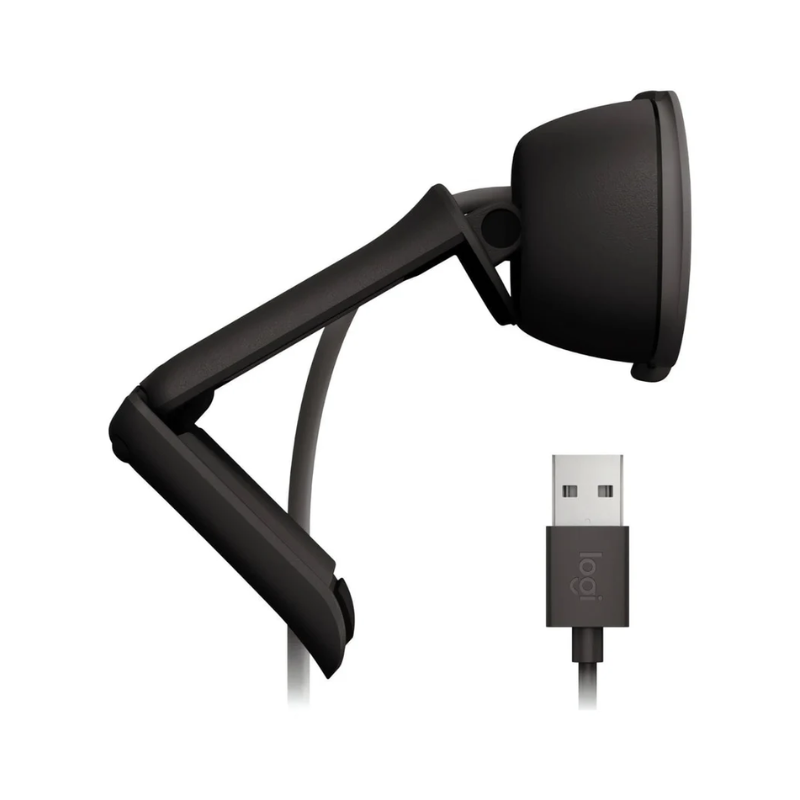 Logitech Brio 100 Full HD Webcam - Graphite Auto-light Balance Integrated Privacy Shutter and Built-in Mic 1080p