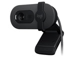 Logitech Brio 100 Full HD Webcam - Graphite Auto-light Balance Integrated Privacy Shutter and Built-in Mic 1080p