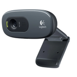 Logitech C270 HD 720P Webcam - Black - Black