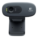 Logitech C270 HD 720P Webcam - Black - Black