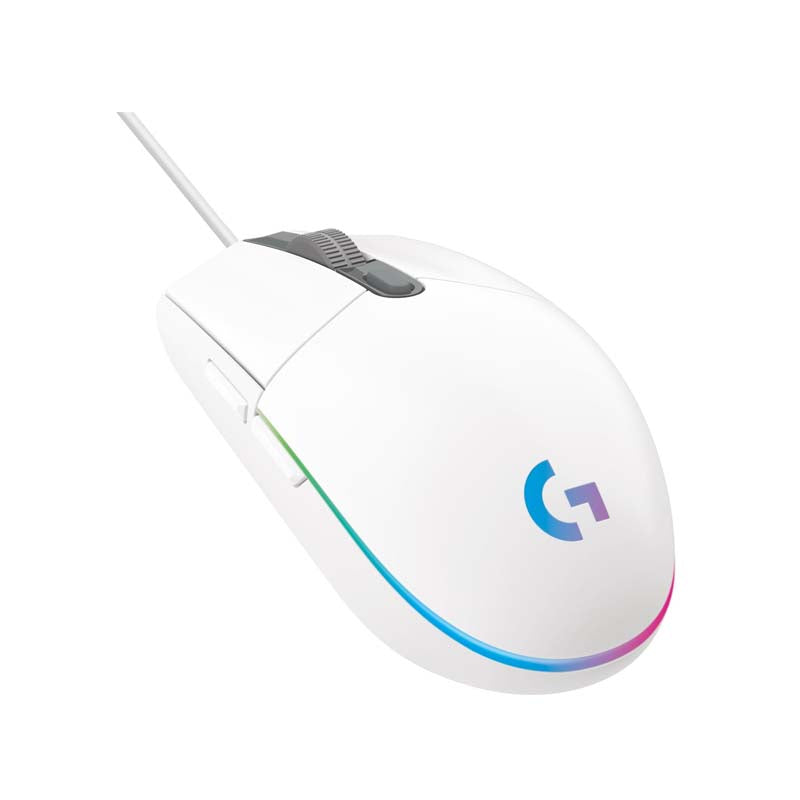Logitech G102 USB Gaming Mouse with Lightsync RGB Colours - White - White