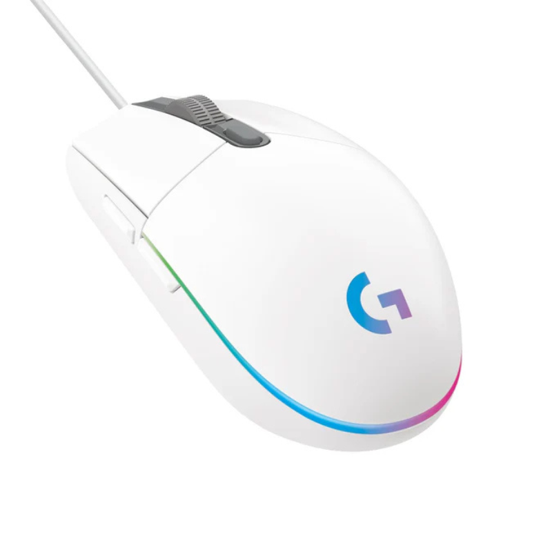 Logitech G203 Lightsync Wired Gaming Mouse - White - White