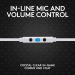 Logitech G333 Wired Gaming Earphones - Black - Black