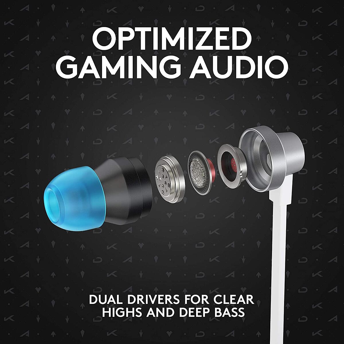 Logitech G333 Wired Gaming Earphones - Black - Black