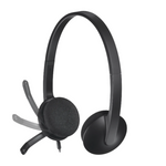 Logitech H340 USB Computer Headset - Black - Black
