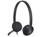 Logitech H340 Wired USB Computer Headset - Black - Black