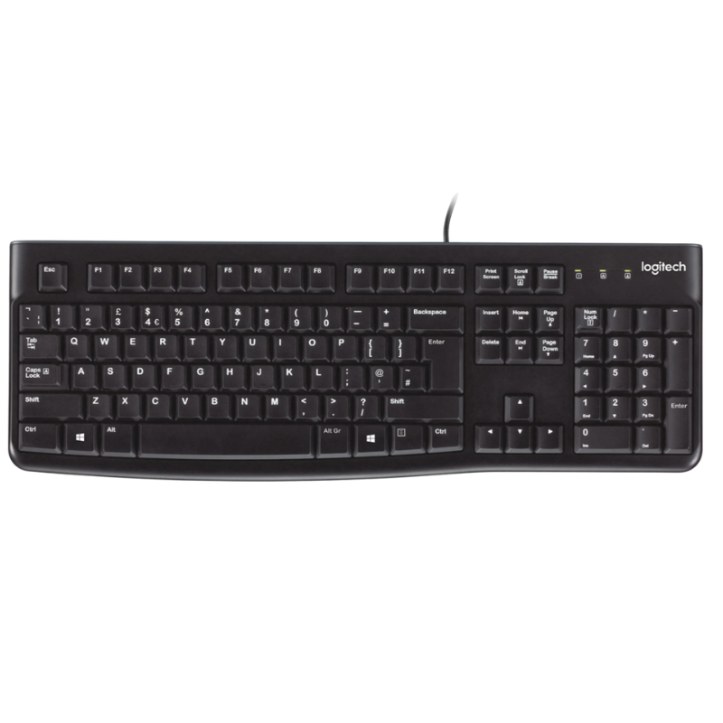 Logitech K120 USB Corded Keyboard - Black