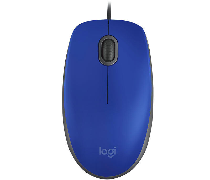 Logitech M110 Silent Corded Mouse - Blue - Blue