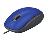 Logitech M110 Silent Corded Mouse - Blue - Blue