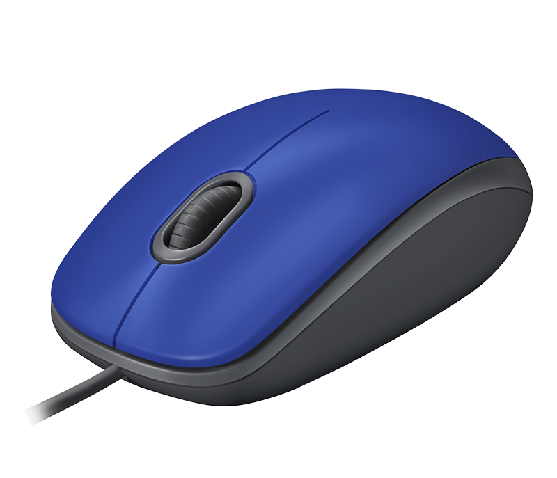 Logitech M110 Silent Corded Mouse - Blue - Blue