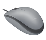 Logitech M110 Silent Corded Mouse - Mid Grey - Grey