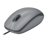 Logitech M110 Silent Corded Mouse - Mid Grey - Grey