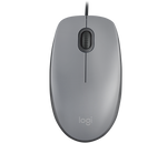 Logitech M110 Silent Corded Mouse - Mid Grey - Grey