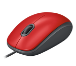 Logitech M110 Silent Corded Mouse - Red - Red