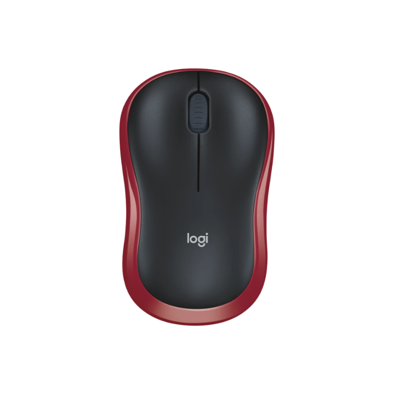 Logitech M185 Wireless Mouse - Red - Red