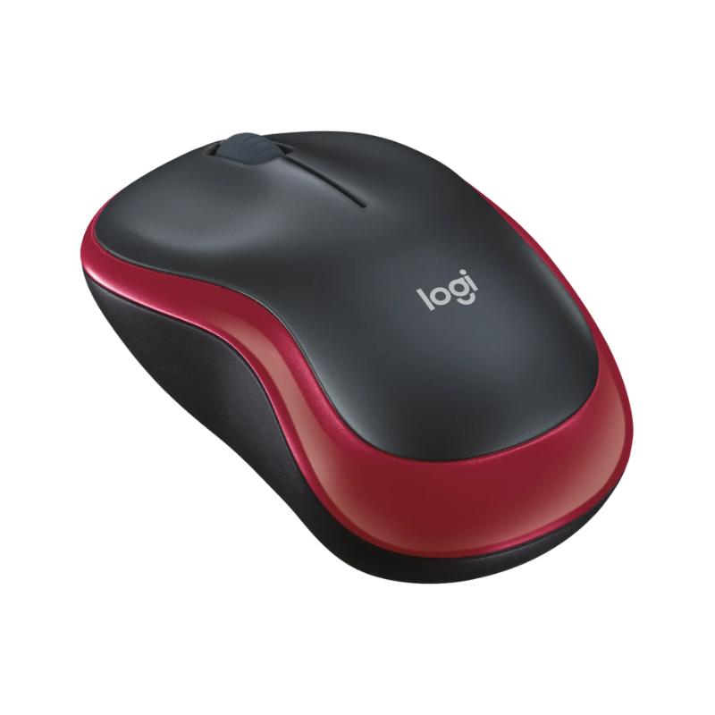 Logitech M185 Wireless Mouse - Red - Red