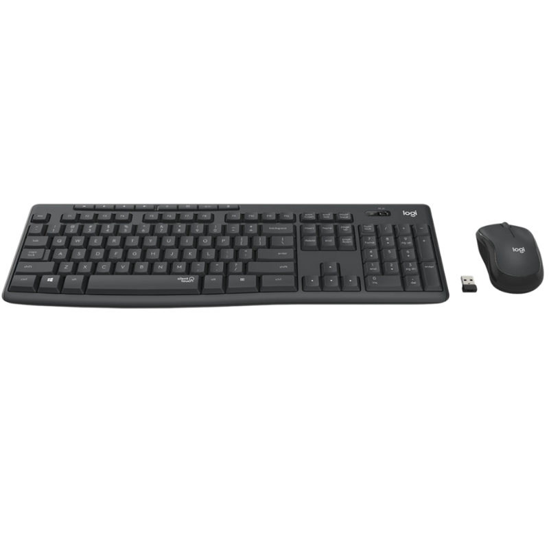 Logitech MK295 Silent Wireless Keyboard and Mouse Combo - Graphite - Grey