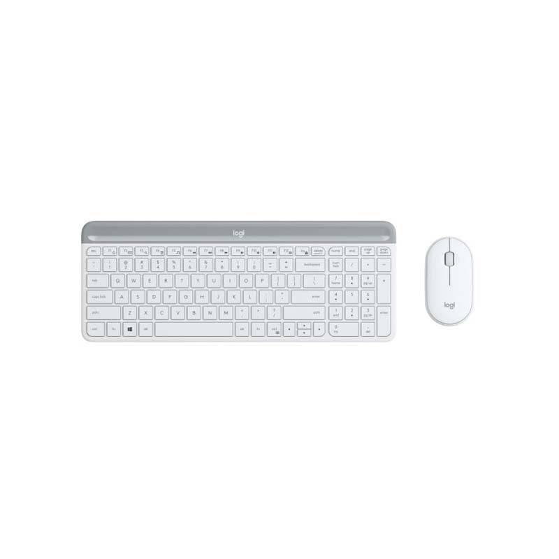 Logitech MK470 Slim Wireless Keyboard and Mouse Combo - Off White - White