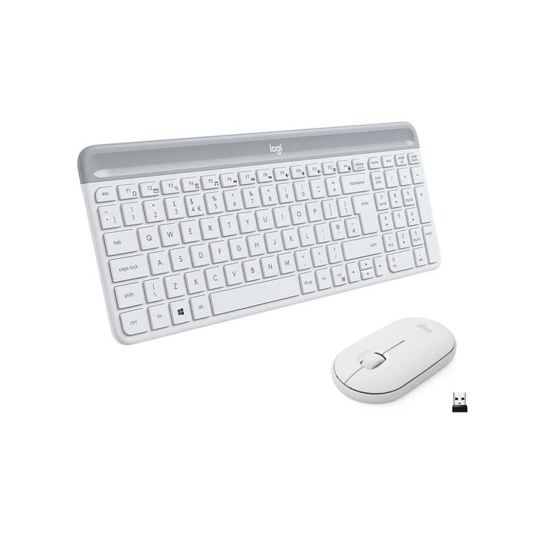Logitech MK470 Slim Wireless Keyboard and Mouse Combo - Off White - White