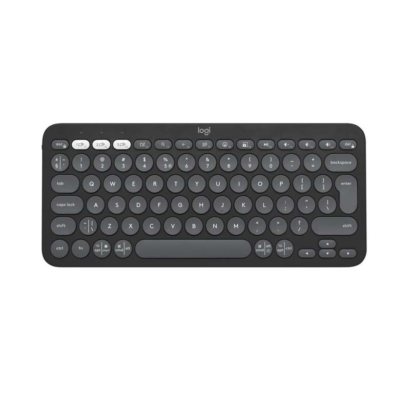 Logitech Pebble Keys 2 K380s Multi-Device Bluetooth keyboard - Tonal Graphite - Black