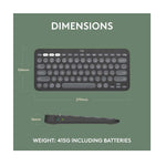 Logitech Pebble Keys 2 K380s Multi-Device Bluetooth Keyboard - Tonal Graphite - Graphite - Computer Peripherals